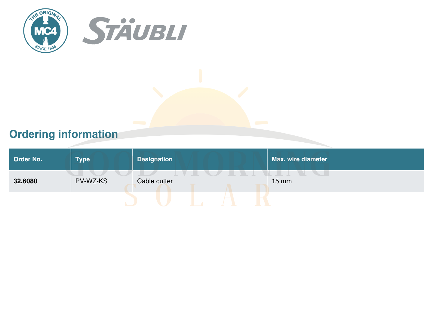 Stäubli Tool PV‑WZ‑KS Cable cutter