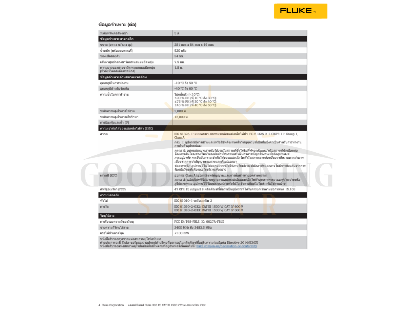 Fluke 393 FC CAT III 1500 V True-rms